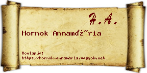 Hornok Annamária névjegykártya
